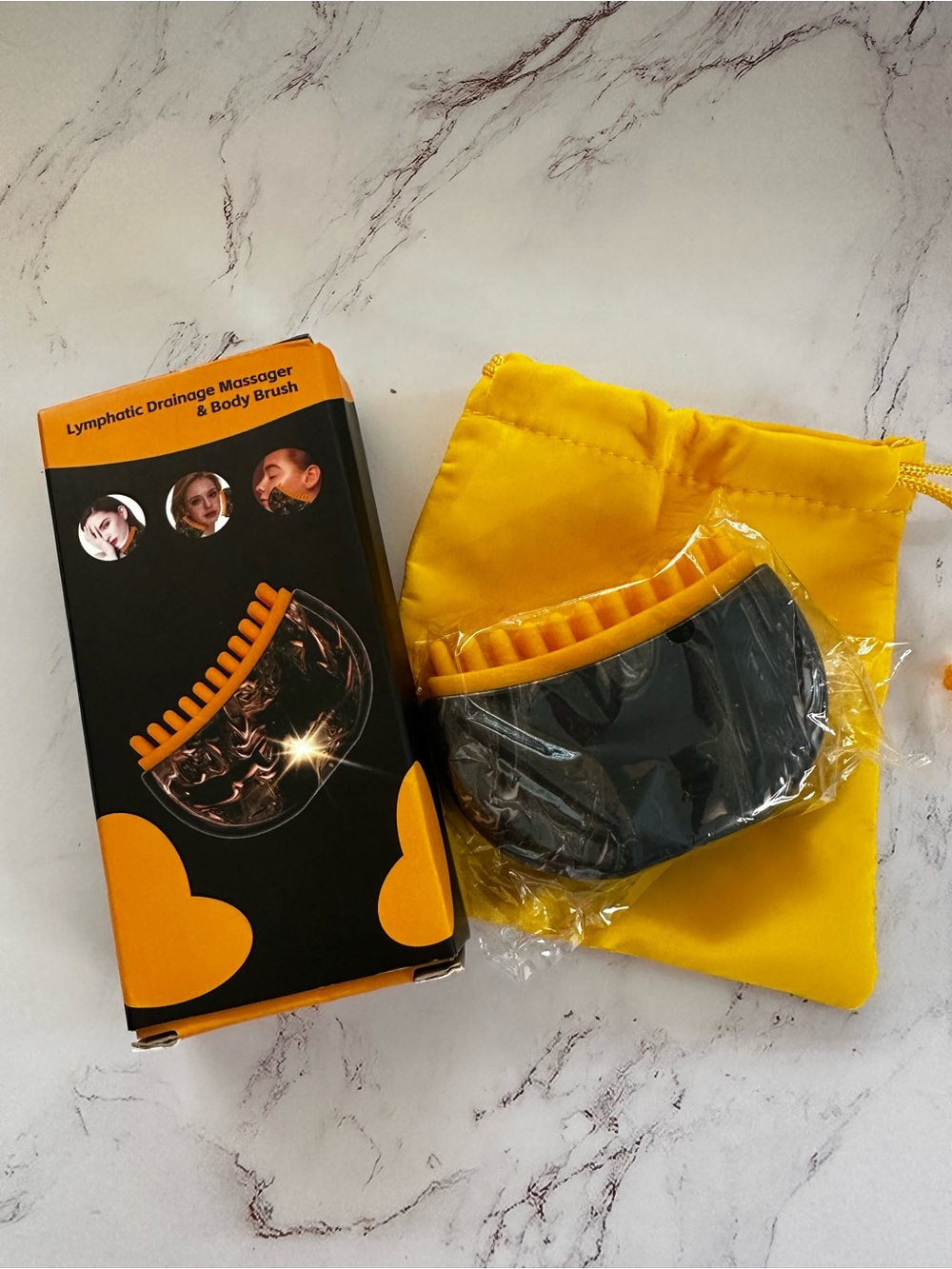 Yellow & Black Lymphatic Silicone Drainage Facial Massager And Body Brush In One